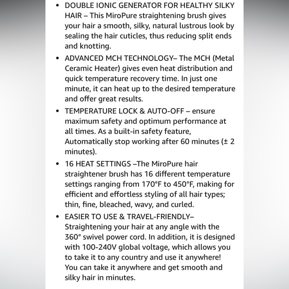 Miropure hair straightener comb - Picture 10 of 10